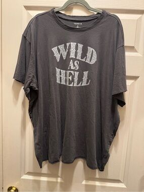 torrid Charcoal Graphic Tee with 'Wild As Hell' Print